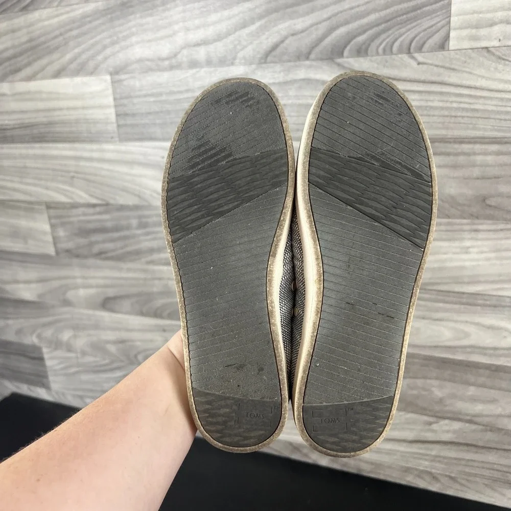 Toms Slip-On‎ Shoes Womens Size 8.5 Grayish Blue Textured Comfort Causal Beachy